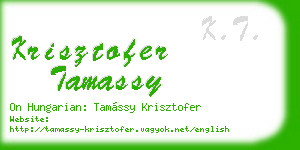 krisztofer tamassy business card