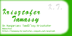 krisztofer tamassy business card